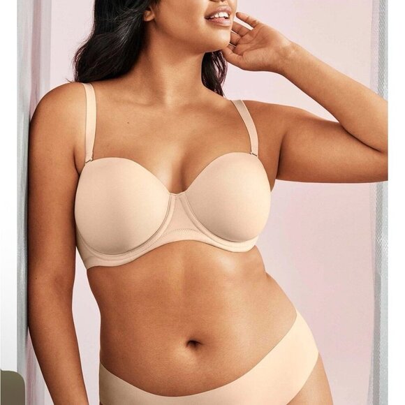 Wacoal Red Carpet Strapless Underwire Bra Sand 38C Convertible Style# 854119 - Picture 2 of 8